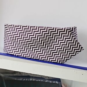 Bloomingdale's Purple and White Zigzag Tie